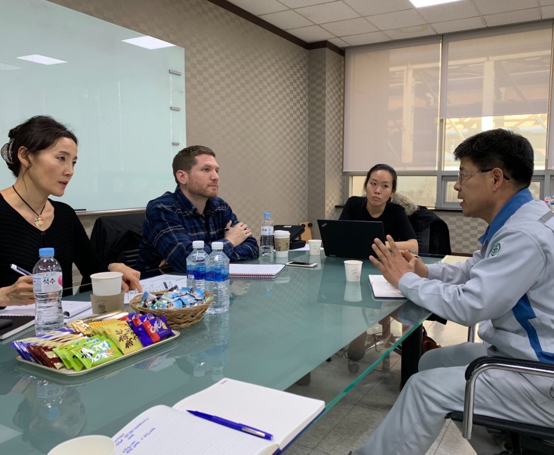 A research interview with a SeAH plant manager in Korea